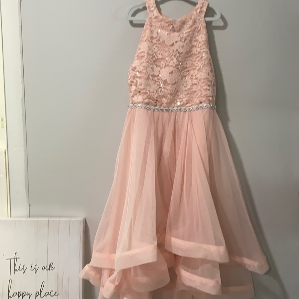 Elegant Pink Lace Kids Dress